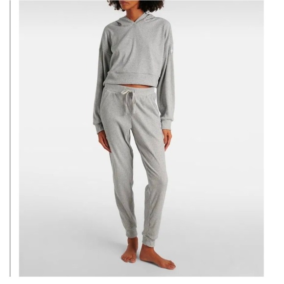 ALO Yoga Dresses & Skirts - Alo Yoga Muse Ribbed Hoodie Jogger Set and Black Crop Top 3 Piece Bundle